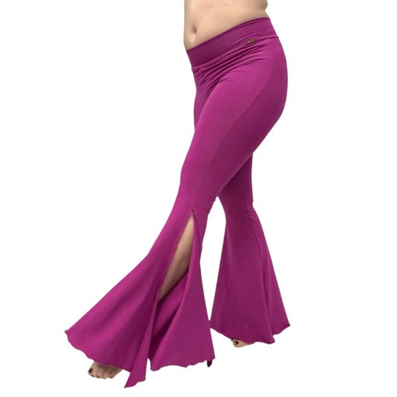 Melodia Designs Pink Bamboo Fusion Flare Bellydance Yoga Pants Size M 34 NWOT - Picture 11 of 11